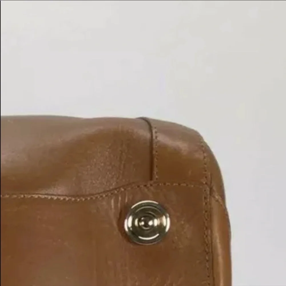 JIMMY CHOO Leather Tahula Hillary Tan Doctor Bag